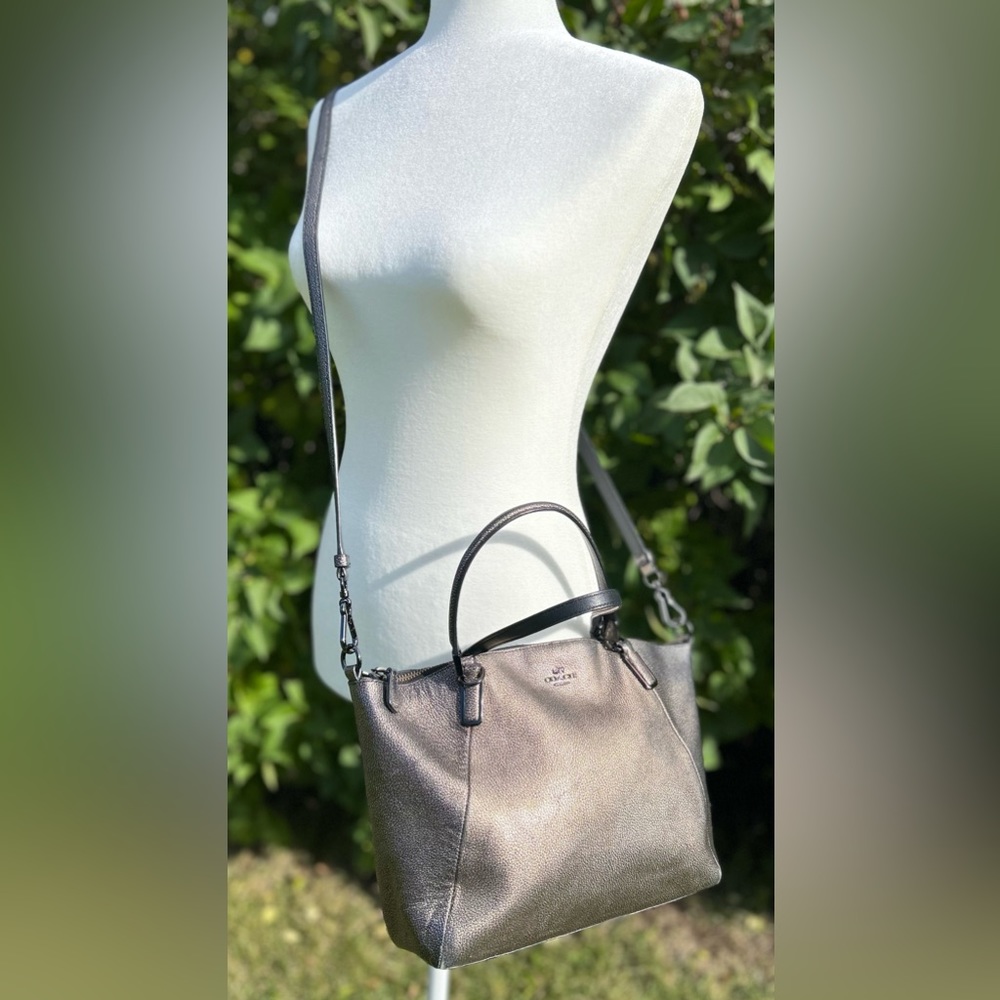 COACH Kelsey Satchel Metallic Leather